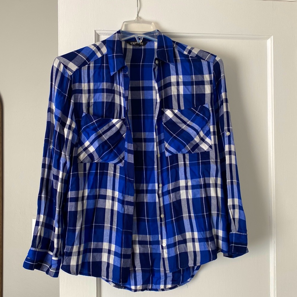 Express plaid shirt button down size XS